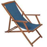 Charles Bentley Folding FSC Eucalyptus Wooden Deck Chair Beach Sun Lounger