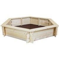 Charles Bentley Kids Children Outdoor Hexagonal FSC Wooden Sand Pit Box Play
