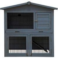 Charles Bentley FSC Two Storey Pet Hutch With Play Area Grey/Light Brown