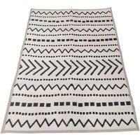 Charles Bentley Moroccan Lightweight Weatherproof Cream Indoor/Outdoor Rug Plastic Garden Lightweight UV Resistant Recycled Material Mat For Balcony Beach And BBQ (120x170cm)