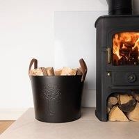 Mulberry Large Leather Handle Log Bucket Iron Leather Black Matte Timeless Style