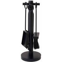 Olive Fireside Companion Set Tool Stand Circular Base Black Matte Finish