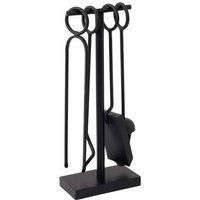 Conifer Fireside Companion Set Straight Line Tool Stand Rectangular Base Black