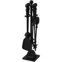 Cottonwood Fireside Companion Set Tool Stand Square Base Black Matte Finish