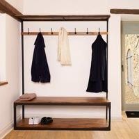 Charnwood Extra Large Coat Rack with Shoe Tidy Contemporary Iron Framed with Aca