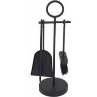 Elm Fireside Companion Set with Poker Brush Coal Shovel Contemporary Tool Holder