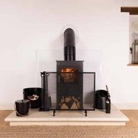 Aspen Fireguard Contemporary Iron Silver Mesh Black Boarder Matte Finish