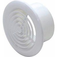 Round Internal Ventilation Ceiling Grille Diffuser for 100mm Ducting (White)