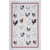 Cotton Tea Towel Ulster Weavers Farm Birds 100% Cotton Red
