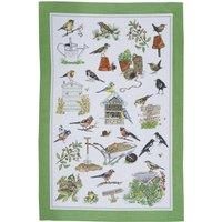 Cotton Tea Towel Ulster Weavers Garden Birds 100% Cotton Green