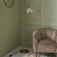 Shore Light Quill Glass Arc Floor Lamp - Antique Brass