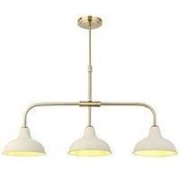 Very Home Hemstone 3 Light Bar Pendant - Cream/Antique Brass