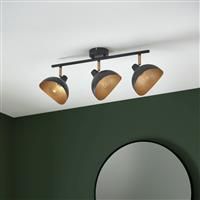 Shore Light Fortuna Steel 3 Light Spotlight Bar - Black