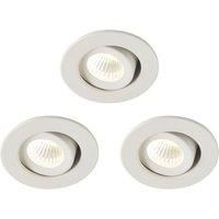 Saxby Vega Round LED Micro Downlights Matt White 12W 240lm 3 Pack (876RE)