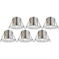 Saxby CosmosEco V3 Fixed Fire Rated LED Recessed Downlights Chrome 6W 500lm 6 Pack (869RE)