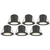 Saxby CosmosEco V3 Fixed Fire Rated LED Recessed Downlights Black 6W 500lm 6 Pack (261RE)