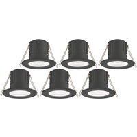 Saxby CosmosEco V3 Fixed Fire Rated LED Recessed Downlights Black 6W 500lm 6 Pack (140RE)