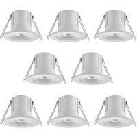Saxby Integrated LED Fire Rated IP65 Fixed Matt White Downlight - Pack of 8