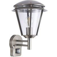 Antler Outdoor Wall Light With PIR Sensor Brushed Stainless Steel (9466F)