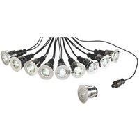 Saxby Ikon Pro 25mm Outdoor LED Deck Light Kit Polished Stainless Steel 7.5W 10 x 12lm 10 Pack (4967J)