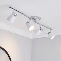 Dunelm Alto 4 Light Spotlight Bar - Matt White & Chrome B+