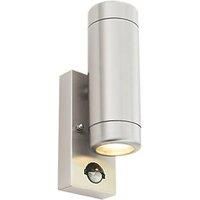 Barracuda Outdoor Up & Down Wall Light With PIR Sensor Brushed Stainless Steel (9239T)
