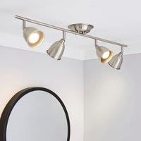 Masterlite Filbert 4 Light Hammered Ceiling Spotlight - (Satin Nickel) B+