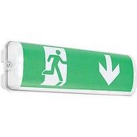 Saxby Sight Plus Maintained Emergency LED Exit Bulkhead with Down Arrow 2W 136lm (718FT)