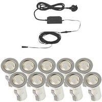 LAP LED Deck Light Kit 10 Pack 15mm Outdoor 2.6 W Stainless Steel 10 x 2.5LM