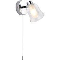 Feris Ribbed Glass Light - Chrome