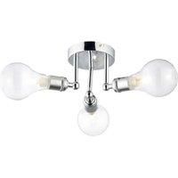 Saxby IP44 Viera Bathroom Three Light Plate LED Spotlight - Chrome with Clear Glass Shades