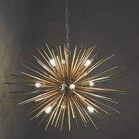 Quay Design Peacock LED 9-Light Ceiling Light Satin Brushed Gold 18W 200lm (956VH)