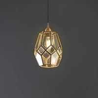 Quay Design Thames Antique Brass Metal & Glass Cage Pendant Shade (843VG)