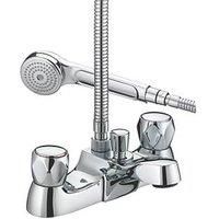 Bristan VAC LBSM C MT Club Luxury Bath Shower Mixer with Metal Heads - Chrome Plated