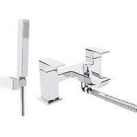 Bristan Cobalt Bath Shower Mixer with Wall-Mounted Single Function Handset, Shower and Bath Taps, Chrome - COB BSM C