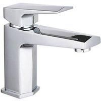 Basin Mixer Tap Mono Clicker Waste Bathroom Chrome Ceramic Discs Contemporary