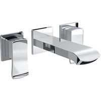 Bristan Descent 195mm 3 Hole Deck Wall Mounted Basin Mixer Tap - Chrome
