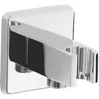 Bristan C WOSQ02 C Shower Acc Contemporary Square Wall Outlet with Handset Holder Bracket Accessories, Chrome Plated