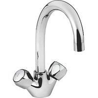 Bristan Club Budget Monobloc Sink Mixer with Swivel Spout & Metal Heads - Chrome