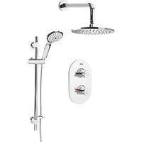Bristan Mixer Shower Thermostatic Concealed Dual Outlet Chrome Round Riser Rail