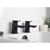 Bristan Cobalt Bath Pillar Taps - Black