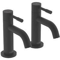 Bristan Mila Basin Pillar Taps Black (MI 1/2 BLK)