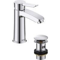 Bristan Apelo Eco Start Basin Mixer Tap with Clicker Waste - Chrome