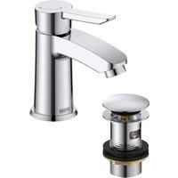 Bristan Apelo Eco Start Small Basin Mixer Tap with Clicker Waste - Chrome