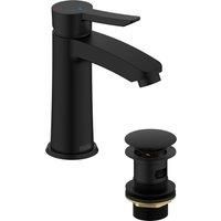 Bristan Apelo Eco Start Basin Mixer with Clicker Waste - Black