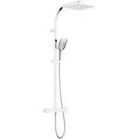 Quadrato Safe Touch Adjustable Thermostatic Rigid Riser Bar Shower Chrome