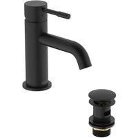 Bristan Mila Basin Mixer Tap with Clicker Waste - Black