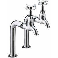 Bristan 1901 Bib Taps Chrome Plated (Taps Only, Upstands Not Included and Are shown in Image For Illustration Purposes Only)