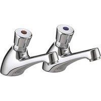 Bristan Value Non Concussive Basin Pillar Taps Chrome VA NC 1/2 C