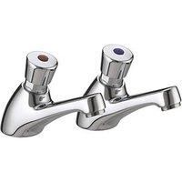 Bristan Value Non Concussive Basin Pillar Taps Chrome VA NC 1/2 C